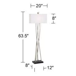 Possini Euro Design Modern Floor Lamp 63.5" Tall Brushed Steel Asymmetry White Linen Rectangular Shade For Living Room Reading Bedroom Office 15 Possini Euro Design Modern Floor Lamp 63.5" Tall Brushed Steel Asymmetry White Linen Rectangular Shade For Living Room Reading Bedroom Office -Famous Lighting Store GUEST baa5226f a421 4583 9b97 92c4758cc191