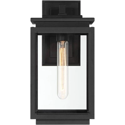 Possini Euro Design Atkins Modern Outdoor Wall Light Fixture Matte Black 14 1/4" Clear Glass For Post Exterior Barn Deck House Porch Yard Posts Patio 6 Possini Euro Design Atkins Modern Outdoor Wall Light Fixture Matte Black 14 1/4" Clear Glass For Post Exterior Barn Deck House Porch Yard Posts Patio - Image 4