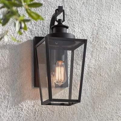 Possini Euro Design Ackerly Modern Outdoor Wall Light Fixture Textured Black 17 1/4" Clear Glass For Post Exterior Barn Deck House Porch Yard Patio 3 Possini Euro Design Ackerly Modern Outdoor Wall Light Fixture Textured Black 17 1/4" Clear Glass For Post Exterior Barn Deck House Porch Yard Patio
