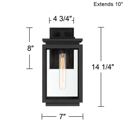 Possini Euro Design Atkins Modern Outdoor Wall Light Fixture Matte Black 14 1/4" Clear Glass For Post Exterior Barn Deck House Porch Yard Posts Patio 9 Possini Euro Design Atkins Modern Outdoor Wall Light Fixture Matte Black 14 1/4" Clear Glass For Post Exterior Barn Deck House Porch Yard Posts Patio - Image 7