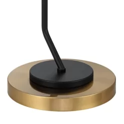 Possini Euro Design Tarrah Mid Century Modern 63" Tall Chairside Arc Floor Lamp Gold Black Metal Clear Glass Shade For Living Room House -Famous Lighting Store GUEST c69a5568 c5b5 4cb6 ad5f 8193aaf3cfa3