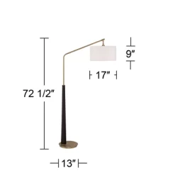Possini Euro Design Mid Century Modern Arc Floor Lamp 72 1/2" Tall Espresso Warm Gold Metal White Linen Drum Shade For Living Room -Famous Lighting Store GUEST c6d61084 35a5 4e1f b7a8 09223e3614c8