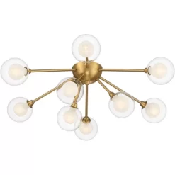 Possini Euro Design Spheres Modern Ceiling Light Flush Mount Fixture 28" Wide Warm Brass 9-Light LED Clear Globe Glass For Bedroom Kitchen Living Room 15 Possini Euro Design Spheres Modern Ceiling Light Flush Mount Fixture 28" Wide Warm Brass 9-Light LED Clear Globe Glass For Bedroom Kitchen Living Room -Famous Lighting Store GUEST cae580ed 060f 495f 912e 426cbcf4fe19