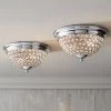 Possini Euro Design Faith Modern Ceiling Light Flush Mount Fixtures 11" Wide Set Of 2 Chrome 2-Light Crystal For Bedroom Kitchen Living Room Hallway -Famous Lighting Store GUEST cb57c08f 07bf 490e be04 2f6a9fe4589a