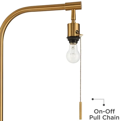 Possini Euro Design Volta Modern Floor Lamp With Tray Table 66" Tall Brass USB Charging Port White Drum Shade For Living Room Bedroom Office House 5 Possini Euro Design Volta Modern Floor Lamp With Tray Table 66" Tall Brass USB Charging Port White Drum Shade For Living Room Bedroom Office House - Image 3