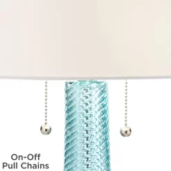 Possini Euro Design Modern Table Lamps 28.5" Tall Set Of 2 Light Sky Blue Fluted Glass White Drum Shade For Living Room Bedroom Office Family 13 Possini Euro Design Modern Table Lamps 28.5" Tall Set Of 2 Light Sky Blue Fluted Glass White Drum Shade For Living Room Bedroom Office Family -Famous Lighting Store GUEST ce33ce39 37d6 42db 8e19 08e49bf1dc90
