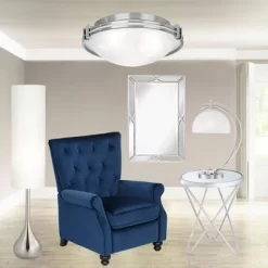 Possini Euro Design Mid Century Modern Floor Lamp 62" Tall Brushed Steel Droplet Cotton Cylinder Shade For Living Room Bedroom Office -Famous Lighting Store GUEST ce4f2d83 7df6 4f03 b35a 2bc1654651d8