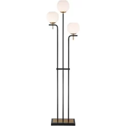 Possini Euro Design Acadia Modern Floor Lamp 71" Tall Black Warm Gold Metal 3 Light Frosted White Glass Globe Shade For Living Room Bedroom Office 16 Possini Euro Design Acadia Modern Floor Lamp 71" Tall Black Warm Gold Metal 3 Light Frosted White Glass Globe Shade For Living Room Bedroom Office -Famous Lighting Store GUEST cfab7d06 4c65 4d16 b0f9 c50535035577