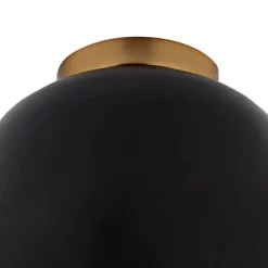 Possini Euro Design Merrick Modern Industrial Ceiling Light Flush Mount Fixture 9" Wide Black Gold For Bedroom Kitchen Living Room Hallway Bathroom -Famous Lighting Store GUEST cfbdc8e0 c70b 4441 bbab 5a5ae14b1a43