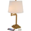 Possini Euro Design Camber Workstation Warm Gold Swing Arm Desk Lamp With Outlet And USB Port -Famous Lighting Store GUEST d0285ce3 09c4 4c8b 81d4 5936565c3f38