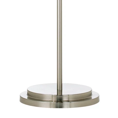 Possini Euro Design Simplicity Modern Floor Lamp 59" Tall Brushed Nickel Silver Off White Tapered Drum Shade For Living Room Bedroom Office House Home 6 Possini Euro Design Simplicity Modern Floor Lamp 59" Tall Brushed Nickel Silver Off White Tapered Drum Shade For Living Room Bedroom Office House Home - Image 4