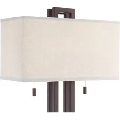 Possini Euro Design Gossard Modern Industrial Table Lamp 30" Tall Bronze With USB Charging Port White Rectangular Shade For Bedroom Living Room Office -Famous Lighting Store GUEST d174443e 5133 40f8 ab9a a43b0c71309a
