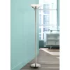 Possini Euro Design Metro Modern Torchiere Floor Lamp 71" Tall Brushed Nickel Frosted White Acrylic Shade For Living Room Reading Bedroom Office House