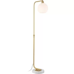 Possini Euro Design Casaba Mid Century Modern Chairside Arc Floor Lamp 64" Tall Warm Gold Adjustable Frosted Glass Shade For Living Room Reading House -Famous Lighting Store GUEST d2ae37d0 6482 4ff4 8c89 b761d2d10044