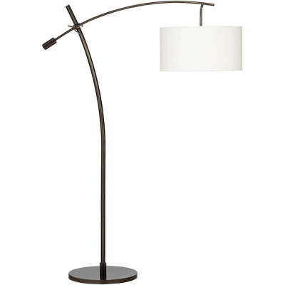 Possini Euro Design Raymond Modern Arc Floor Lamp 69" Tall Bronze Adjustable Boom Arm Off White Linen Drum Shade For Living Room Reading Bedroom Home 7 Possini Euro Design Raymond Modern Arc Floor Lamp 69" Tall Bronze Adjustable Boom Arm Off White Linen Drum Shade For Living Room Reading Bedroom Home - Image 5