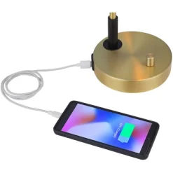 Possini Euro Design Possini Euro Kinzie Desk Lamp With Power Outlet And USB Ports Warm Gold -Famous Lighting Store GUEST d308751e 6065 4a55 8e77 aec5e9db9069