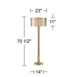 Possini Euro Design Granview Modern Floor Lamp 70 1/2" Tall Brass Metal Sheer Organza Outer Linen Inner Drum Shade For Living Room Bedroom Office Home 16 Possini Euro Design Granview Modern Floor Lamp 70 1/2" Tall Brass Metal Sheer Organza Outer Linen Inner Drum Shade For Living Room Bedroom Office Home -Famous Lighting Store GUEST d42f7ed5 2ecc 4c96 9a19 dbd4d823bbc1