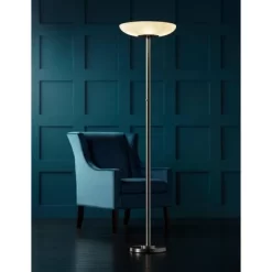 Possini Euro Design Meridian Light Blaster Modern Torchiere Floor Lamp 72" Tall Brushed Nickel LED Frosted Glass Shade For Living Room Bedroom Office -Famous Lighting Store GUEST dcaf1183 7bc5 4883 8d0a a28e61469c27