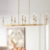 Possini Euro Design Kime Gold Linear Pendant Chandelier 50" Wide Modern 8-Light Fixture For Dining Room House Foyer Kitchen Island Entryway Bedroom -Famous Lighting Store GUEST dcf77310 0ee3 47be 8f40 19a6f2c579fc