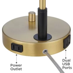 Possini Euro Design Possini Euro Kinzie Desk Lamp With Power Outlet And USB Ports Warm Gold -Famous Lighting Store GUEST de125004 4233 44e0 b4d3 df799277fd24