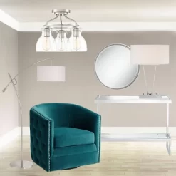 Possini Euro Design Modern Arc Floor Lamp 69" Tall Brushed Steel Adjustable Boom Off White Linen Drum Shade For Living Room Reading Office -Famous Lighting Store GUEST de879645 a18c 41db 8712 9b539e73333e