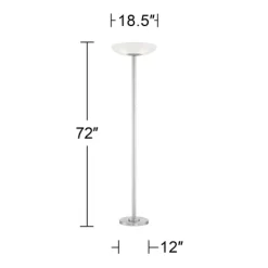 Possini Euro Design Meridian Light Blaster Modern Torchiere Floor Lamp 72" Tall Brushed Nickel LED Frosted Glass Shade For Living Room Bedroom Office -Famous Lighting Store GUEST e1694616 6618 4ddf a110 547269b9f2f9