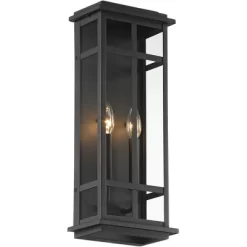 Possini Euro Design Modern Industrial Outdoor Wall Light Fixture Cool Black Windowpane Frame 20" For Post Exterior Barn Deck House -Famous Lighting Store GUEST e1bd1081 9fb2 4284 8043 c3dc9ae35960