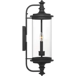 Possini Euro Design Medici Modern Outdoor Wall Light Fixture Black Metal 24 1/2" Clear Glass For Post Exterior Barn Deck House Porch Yard Patio Home -Famous Lighting Store GUEST e1c52b36 645a 4077 a02f 3303c234fbe0
