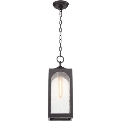 Possini Euro Design Tyne Modern Industrial Outdoor Hanging Light Bronze 19" Seedy Glass Shade For Post Exterior Barn Deck House Porch Yard Patio Home 8 Possini Euro Design Tyne Modern Industrial Outdoor Hanging Light Bronze 19" Seedy Glass Shade For Post Exterior Barn Deck House Porch Yard Patio Home - Image 6