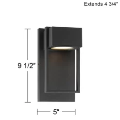 Possini Euro Design Pavel Modern Outdoor Wall Light Fixture Textured Black LED 9 1/2" For Post Exterior Barn Deck House Porch Yard Posts Patio Home -Famous Lighting Store GUEST e2c3ea75 2d27 4e41 9a51 2287d302b880