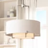 Possini Euro Design Concentric Brushed Nickel Pendant Chandelier 25" Wide Modern White Fabric Drum 4-Light For Dining Room House Foyer Kitchen Island -Famous Lighting Store GUEST e3cefc76 2212 4e5a 9044 79bdb184cb21