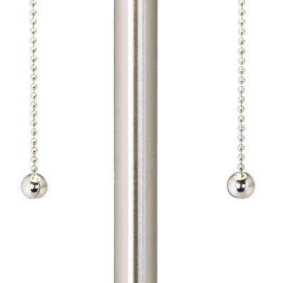 Possini Euro Design Simplicity Modern Floor Lamp 59" Tall Brushed Nickel Silver Off White Tapered Drum Shade For Living Room Bedroom Office House Home 5 Possini Euro Design Simplicity Modern Floor Lamp 59" Tall Brushed Nickel Silver Off White Tapered Drum Shade For Living Room Bedroom Office House Home - Image 3