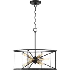 Possini Euro Design La Vista Black Chandelier 20 1/4" Wide Modern Sputnik 9-Light Fixture For Dining Room House Foyer Kitchen Island Entryway Bedroom -Famous Lighting Store GUEST e488085c 7686 4e8a 9dc4 bb9aa5098c47
