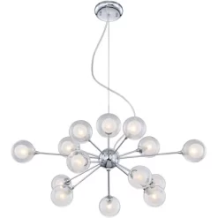 Possini Euro Design Spheres Chrome Chandelier 30" Wide Mid Century Modern Sputnik Glass Shade 15-Light Fixture For Dining Room House Kitchen Island -Famous Lighting Store GUEST e5cc472f 4e24 46de 9236 85fc911fa193