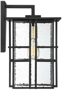 Possini Euro Design Arley Modern Industrial Outdoor Wall Light Fixtures Set Of 2 Black 16" Seedy Glass For Post Exterior Barn Deck House -Famous Lighting Store GUEST e8f2c8e1 ffae 44cd 89b2 445020fe3d10