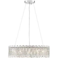 Possini Euro Design Alyssa Chrome Drum Chandelier 23 1/2" Wide Modern Crystal 12-Light LED Fixture For Dining Room Kitchen Island Entryway Bedroom -Famous Lighting Store GUEST e9229ca2 8e7b 4458 84b2 34bcc704ed40