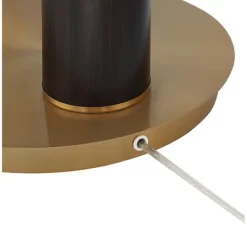 Possini Euro Design Mid Century Modern Arc Floor Lamp 72 1/2" Tall Espresso Warm Gold Metal White Linen Drum Shade For Living Room -Famous Lighting Store GUEST e96210de 0540 48da bfb6 e1a2d897f296