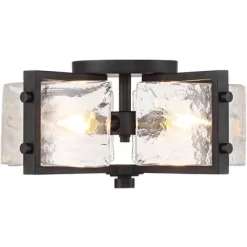 Possini Euro Design Adri Modern Ceiling Light Flush Mount Fixture Black 16 1/2" Wide Black 4-Light Textured Glass For Bedroom Kitchen Living Room Home -Famous Lighting Store GUEST e96a682b d765 4dbc 99b6 5255f09eebd3
