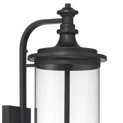 Possini Euro Design Medici Modern Outdoor Wall Light Fixture Black 32 1/4" Clear Glass Cylinder Shade For Post Exterior Barn Deck House Porch Yard -Famous Lighting Store GUEST ea8fbabb c6d9 494c a8af bd6fd14ebb69