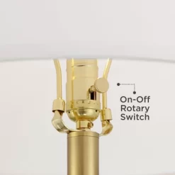 Possini Euro Design Modern Arc Floor Lamp Standing 62 1/2" Tall Warm Gold Offset Arm White Linen Drum Shade For Living Room Reading Family Bedroom -Famous Lighting Store GUEST ec54c047 0dc8 4cb9 a274 7da7f771e230