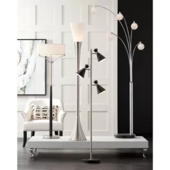 Possini Euro Design Allegra Mid Century Modern Arc Floor Lamp 88" Tall Chrome 5 Light Crystal Ball Shades For Living Room Reading Bedroom Office House -Famous Lighting Store GUEST ec6aded8 e6ef 41b5 afdc e07d2cd57782