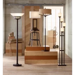 Possini Euro Design Light Blaster Modern Torchiere Floor Lamp 72 1/2" Tall Warm Bronze LED White Frosted Glass Bowl Shade For Living Room Bedroom Home -Famous Lighting Store GUEST ee0b8572 bc24 4cd3 8832 dc2dd329705b