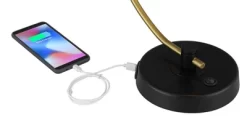 Possini Euro Design Modern Mid Century Desk Lamp 28 1/2" Tall Warm Gold Black With Dual USB Charging Ports For Bedroom Living Room Office Reading Home -Famous Lighting Store GUEST ee822b21 e909 4710 a79e 6b9be7bfdb3e