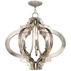 Possini Euro Design Ornament Aged Silver Gold Bronze Chandelier 23 1/4" Wide Industrial 6-Light Fixture For Dining Room Foyer Kitchen Island Entryway -Famous Lighting Store GUEST ef6d5d09 5110 4f8e a708 24150da0ceec