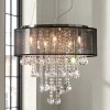 Possini Euro Design Bretton Brushed Nickel Chandelier 22" Wide Modern Clear Glass Crystal Black Sheer Shade 12-Light Fixture For Dining Room Kitchen