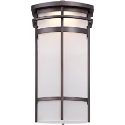 Possini Euro Design Theola Modern Outdoor Wall Light Fixture Bronze LED 16 1/4" Etched Glass Shade For Post Exterior Barn Deck House Porch Yard Patio -Famous Lighting Store GUEST f4136a51 58f1 4a66 86ef c7e33d1ff288