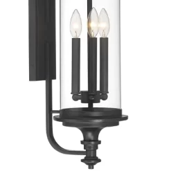 Possini Euro Design Medici Modern Outdoor Wall Light Fixture Black 28" Clear Glass For Post Exterior Barn Deck House Porch Yard Patio Home Outside -Famous Lighting Store GUEST f45e0735 bd55 4830 bc2d a065281c3264