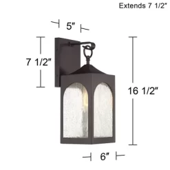 Possini Euro Design Tyne Modern Outdoor Wall Light Fixture Bronze 16 1/2" Seedy Glass For Post Exterior Barn Deck House Porch Yard Posts Patio Home -Famous Lighting Store GUEST f6946aff 7a43 4982 85c7 71bb496104e5