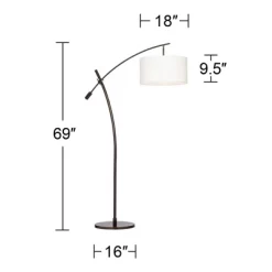 Possini Euro Design Raymond Modern Arc Floor Lamp 69" Tall Bronze Adjustable Boom Arm Off White Linen Drum Shade For Living Room Reading Bedroom Home 15 Possini Euro Design Raymond Modern Arc Floor Lamp 69" Tall Bronze Adjustable Boom Arm Off White Linen Drum Shade For Living Room Reading Bedroom Home -Famous Lighting Store GUEST f8d1ddfd 9e9d 42b6 8af3 0dc6b47bd538