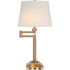 Possini Euro Design Camber Workstation Warm Gold Swing Arm Desk Lamp With Outlet And USB Port -Famous Lighting Store GUEST f90d3bc5 67bb 46a6 8b43 98b5be68b058